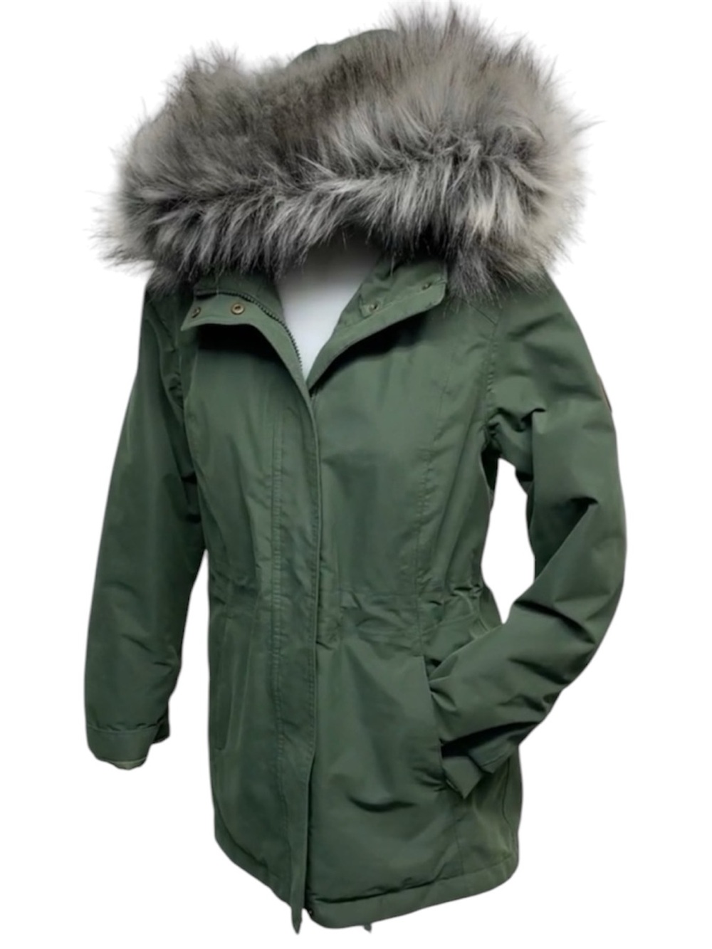 Parka Coat ALPINE DESIGN Down & Feather Fur Hood Sz XS Winter